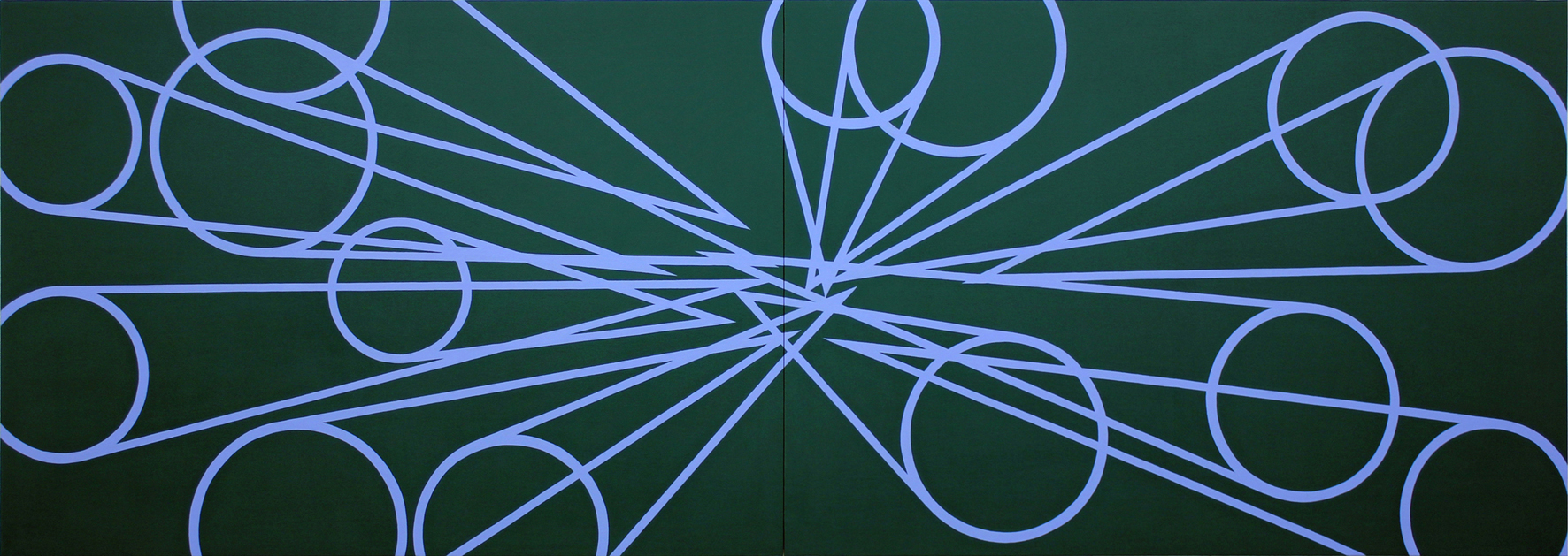 Memorias imaginadas, (diptych), 2014, acrylic on canvas, 114 x 325 cm.